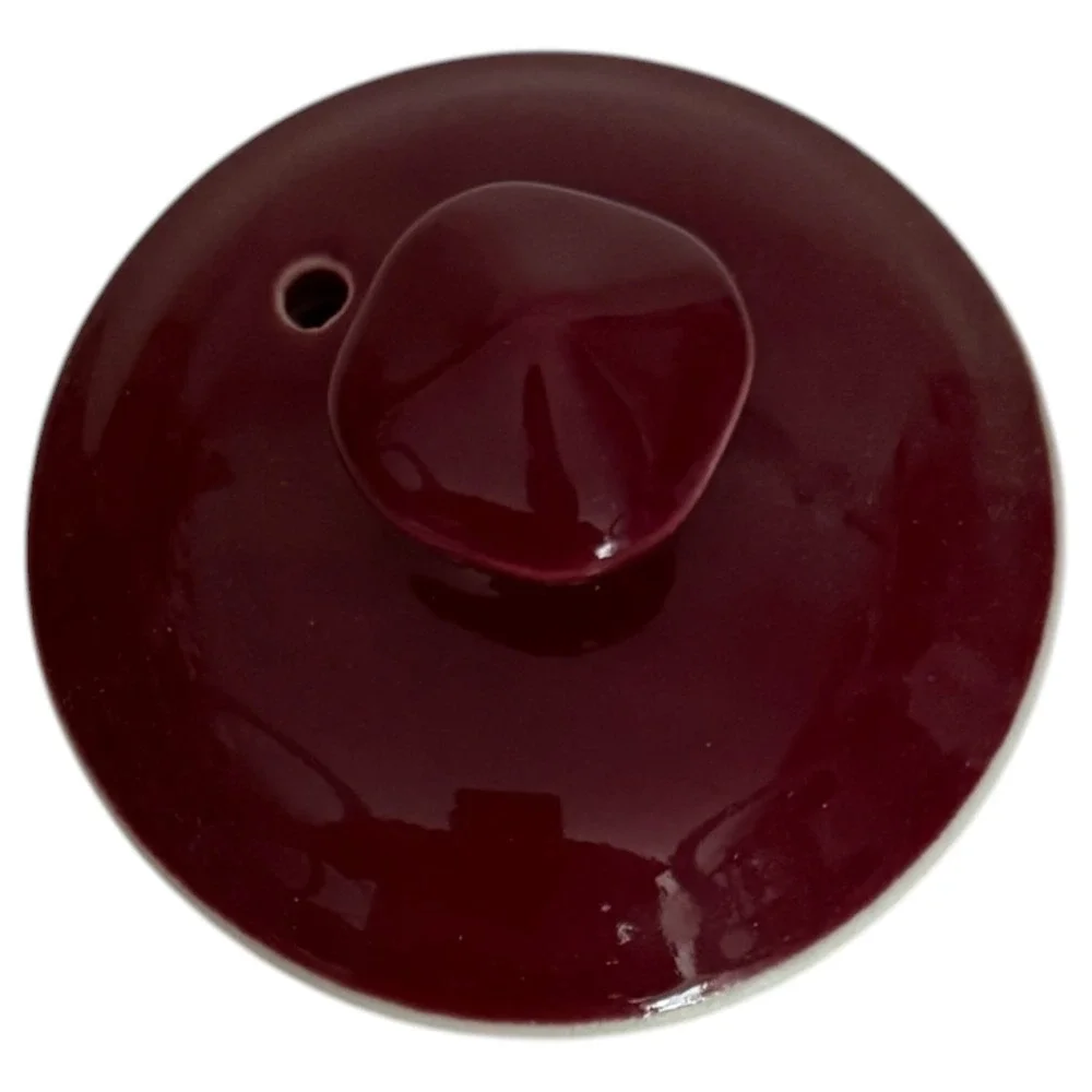 Vintage Hall Baltimore Teapot Ceramic Burgundy Maroon Red Art Deco Made in USA